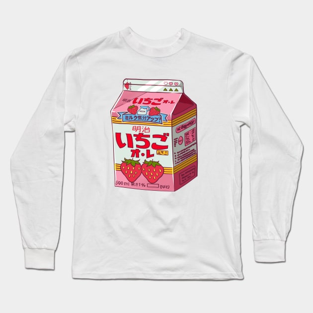 Strawberry milk print Long Sleeve T-Shirt by AnGo